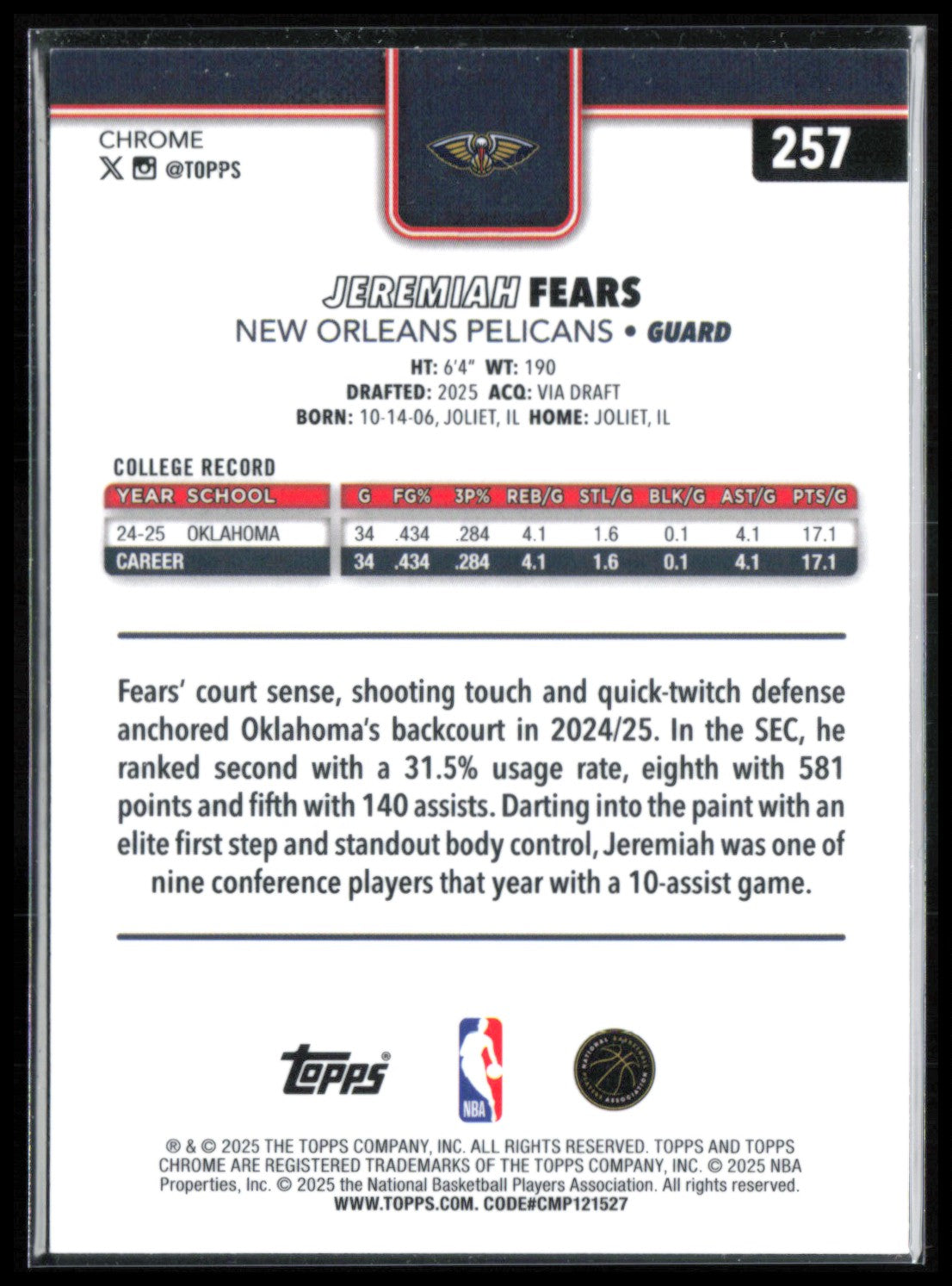 Jeremiah Fears RC RWB Refractor