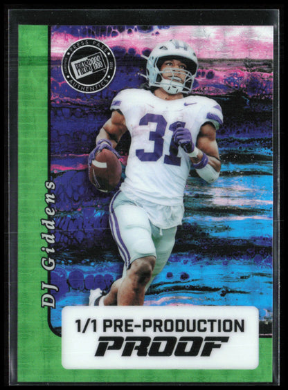 DJ Giddens 1/1 Pre-Production Proof Press Pass