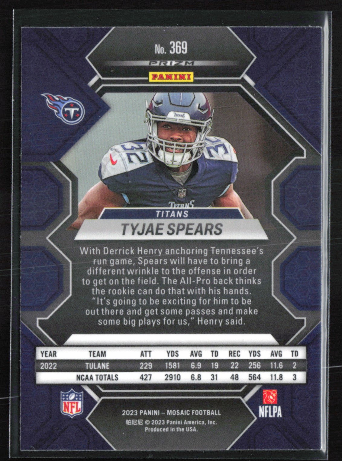 Tyjae Spears RC Reactive Blue