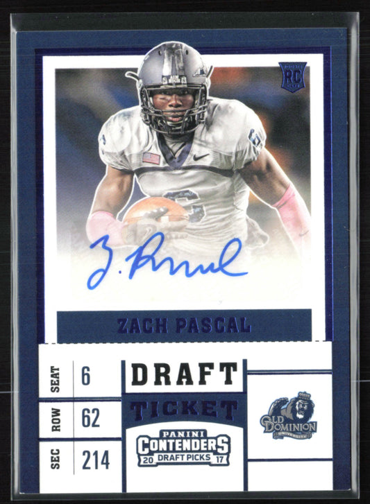 Zach Pascal RC Auto Draft Ticket