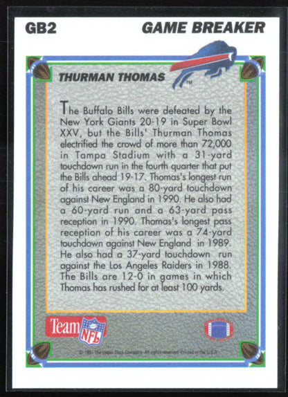 Thurman Thomas Game Breakers Hologram