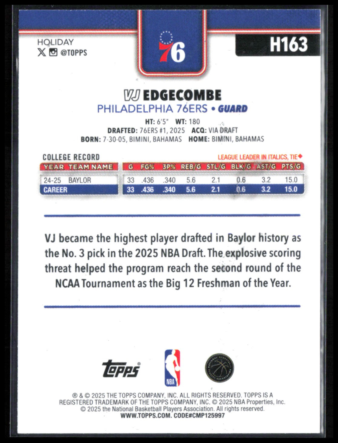 VJ Edgecombe RC Silver