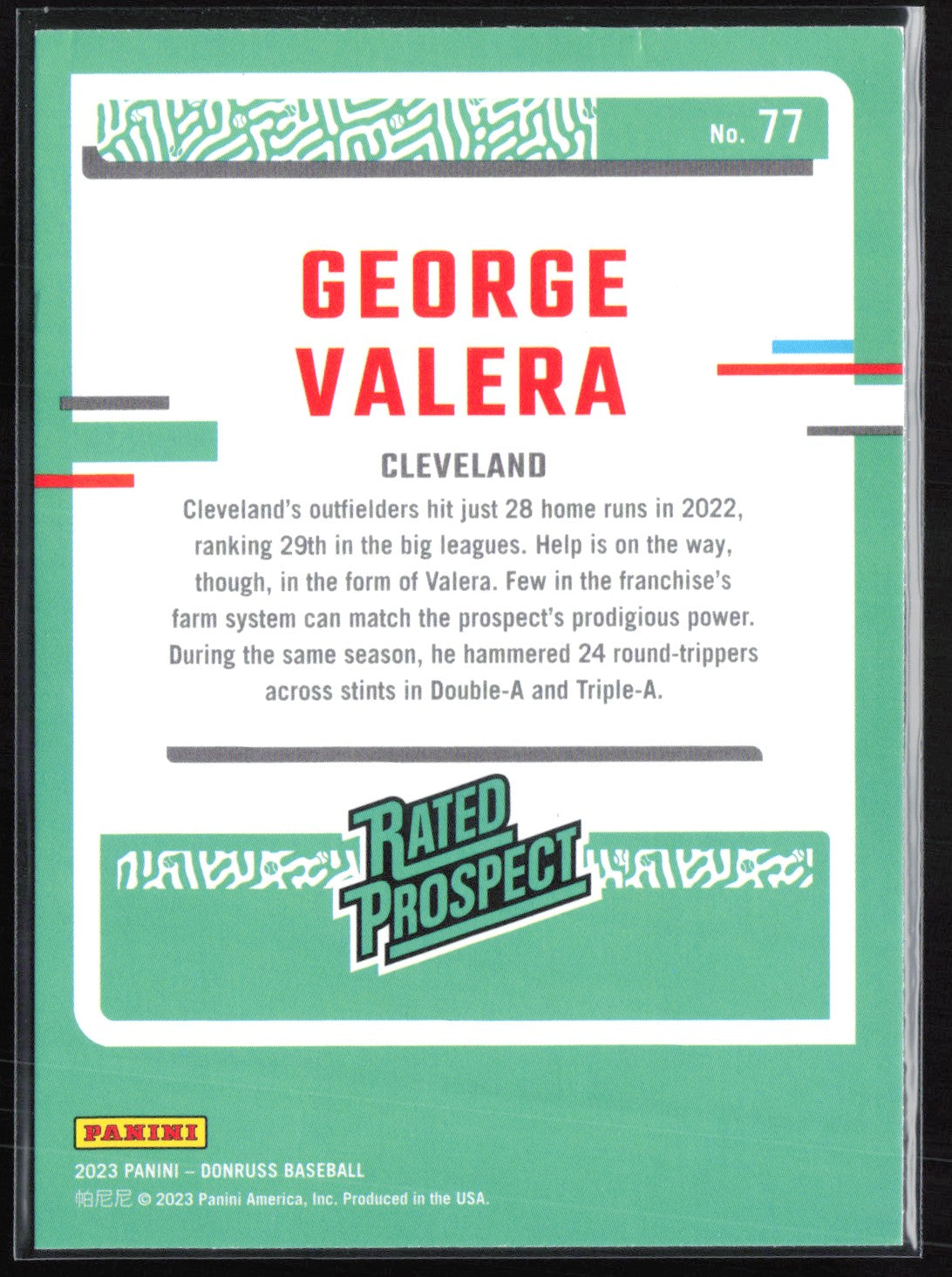 George Valera Rated Prospect