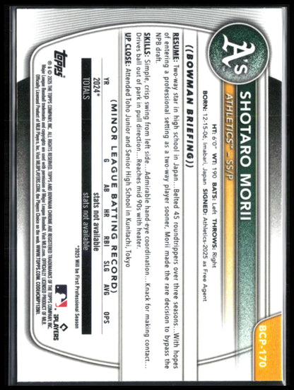 Shotaro Morii 1st Bowman