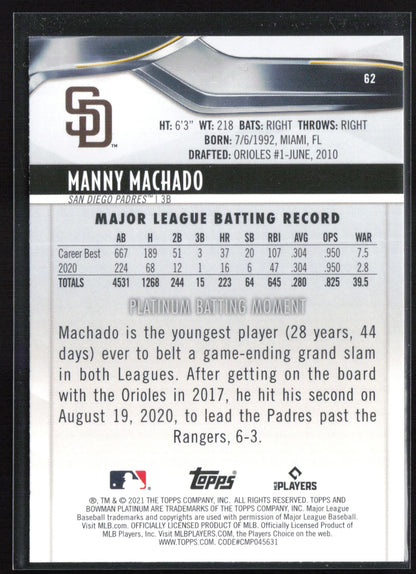 Manny Machado Crackle Foil