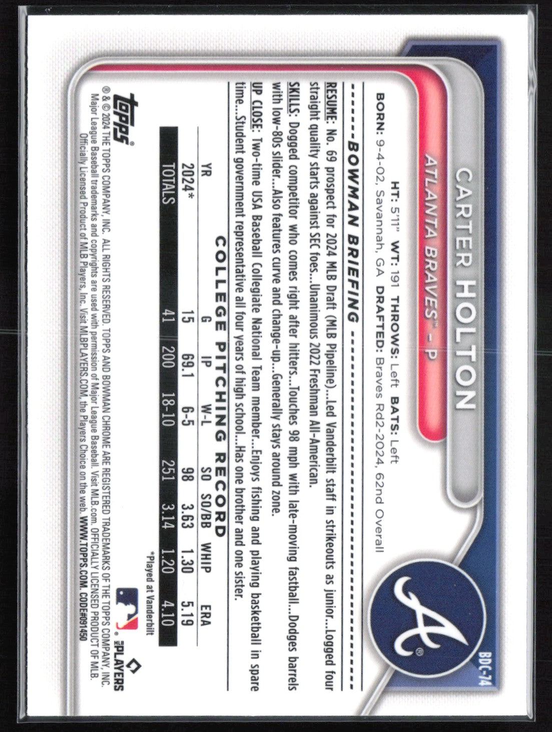 Carter Holton 1st Bowman