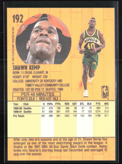 Shawn Kemp 1991 Fleer