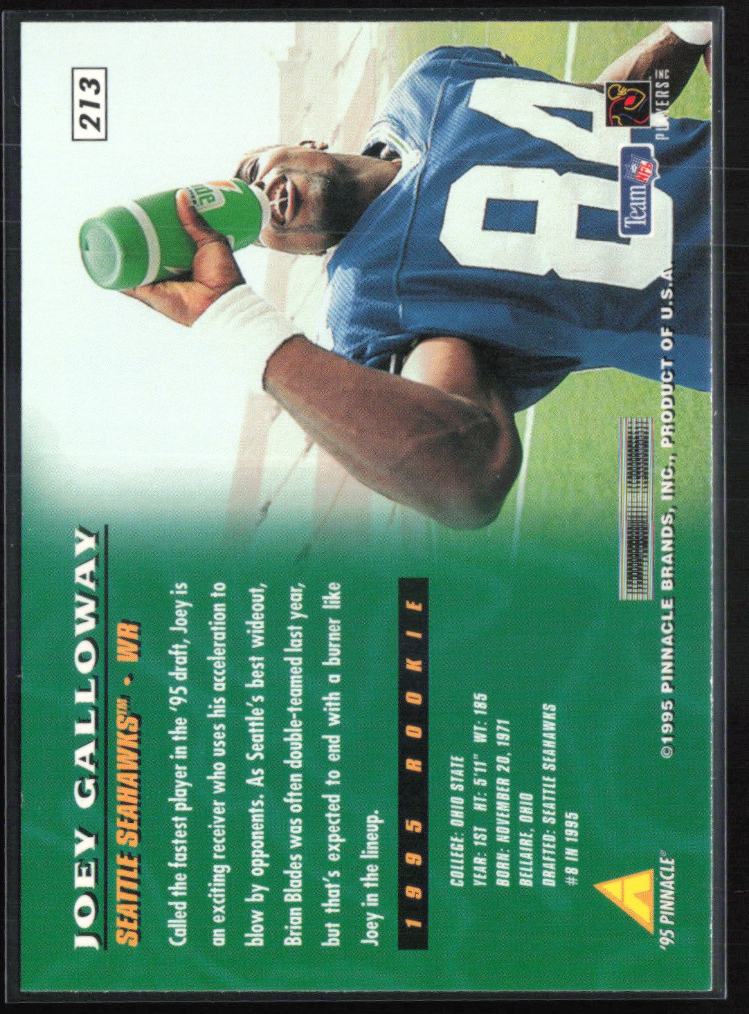Joey Galloway RC 1995 Pinnacle