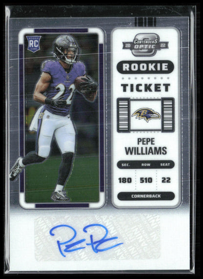 Pepe Williams RC Auto Rookie Ticket