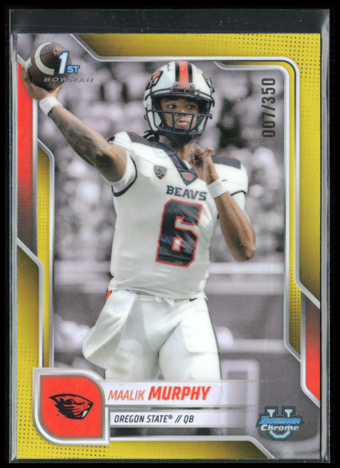 Maalik Murphy 1st Bowman /350 Yellow Refractor