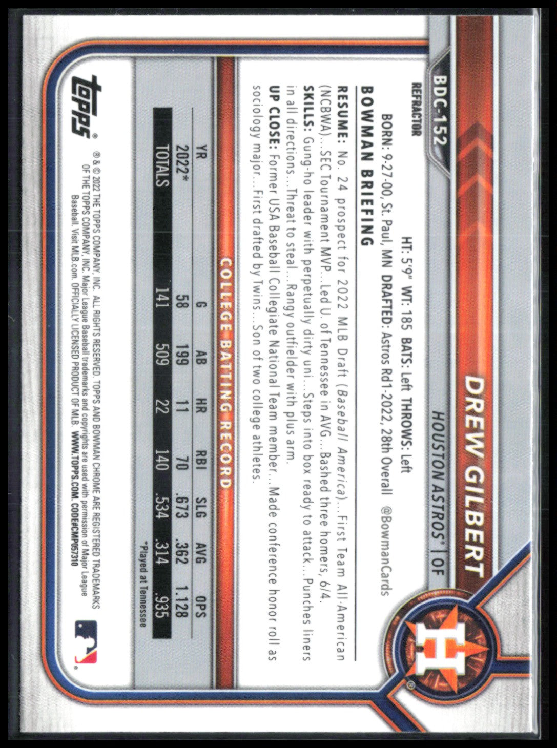 Drew Gilbert 1st Bowman Refractor