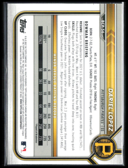 Dariel Lopez 1st Bowman Mojo