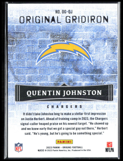 Quentin Johnston RC Original Gridiron