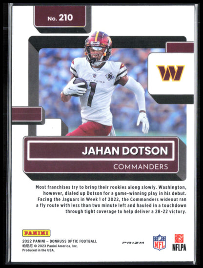 Jahan Dotson RC Purple Shock