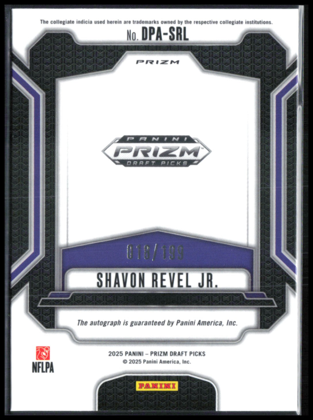 Shavon Revel Jr. RC Auto Purple Ice /199