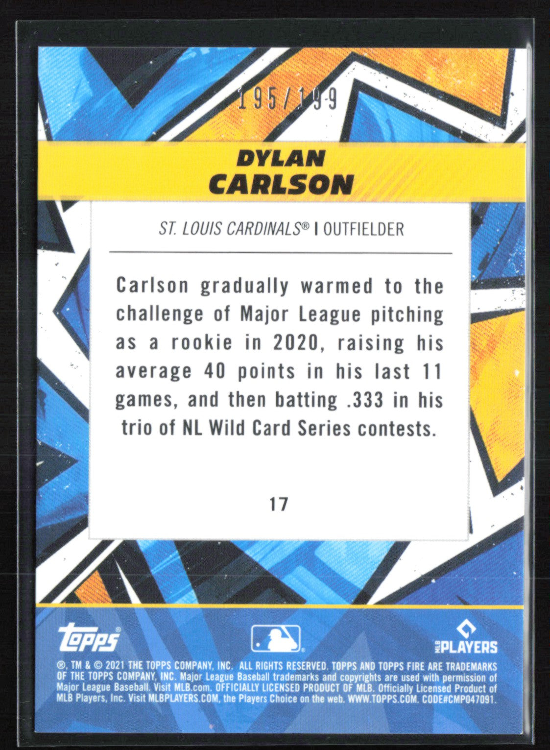 Dylan Carlson RC /199