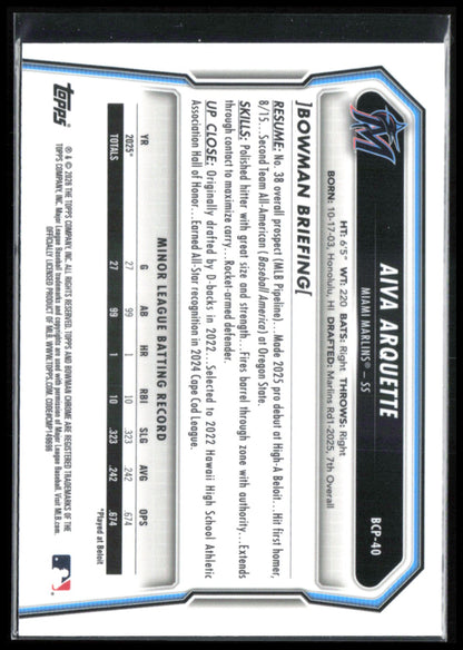 Aiva Arquette 1st Bowman Mojo