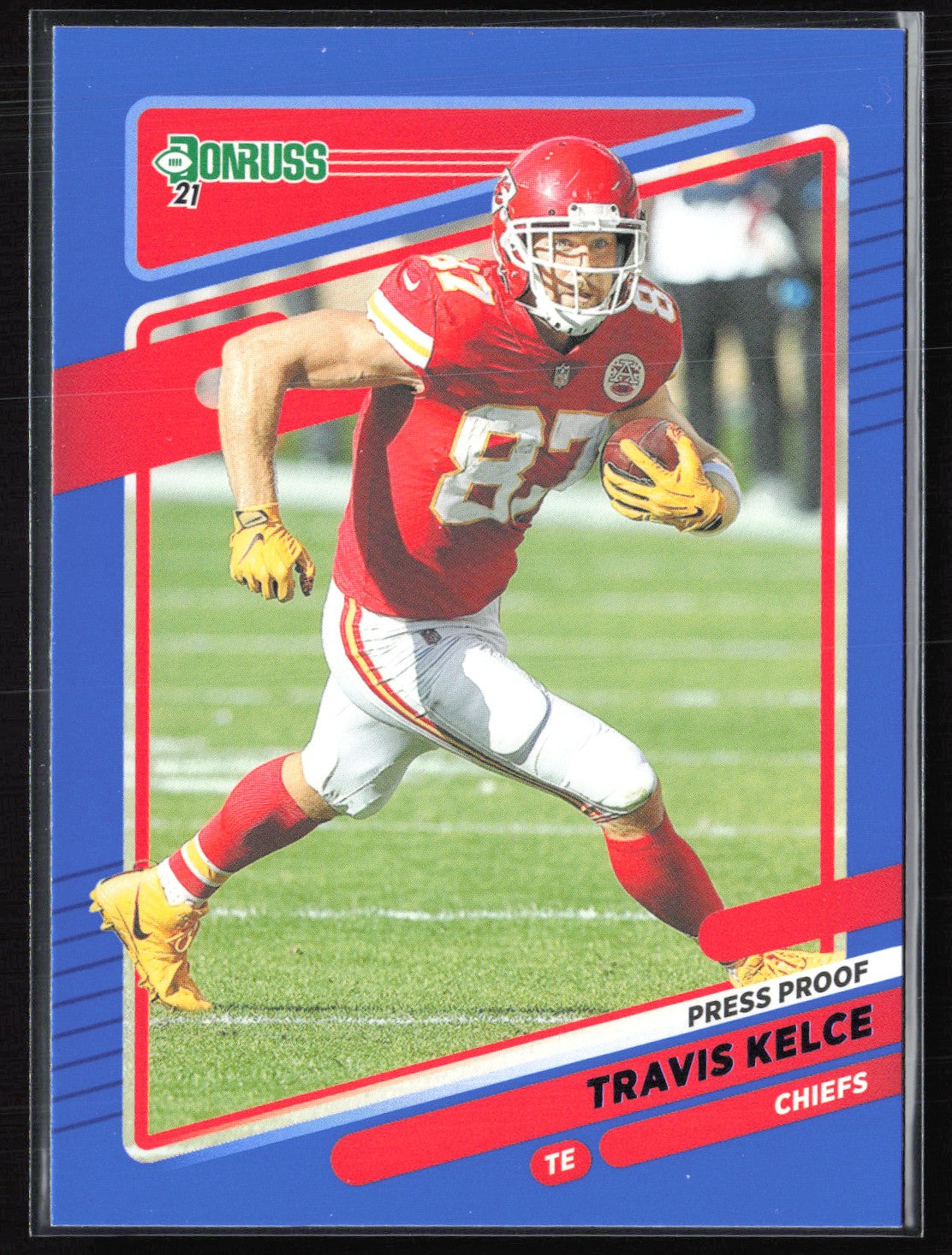 Travis Kelce Press Proof Blue