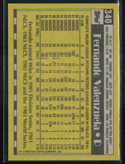 Fernando Valenzuela 1990 Topps