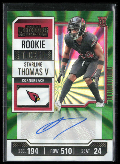 Starling Thomas V RC Auto Green Laser Rookie Ticket