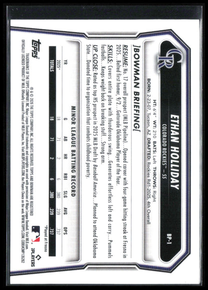 Ethan Holliday 1st Bowman