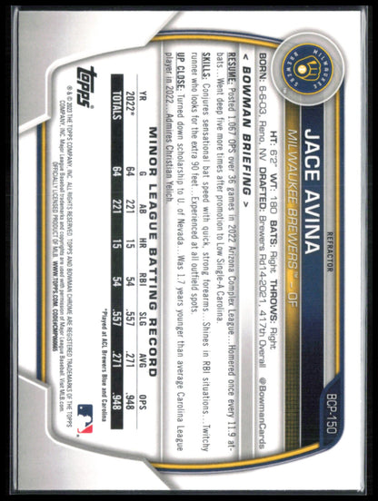 Jace Avina 1st Bowman Lunar Green