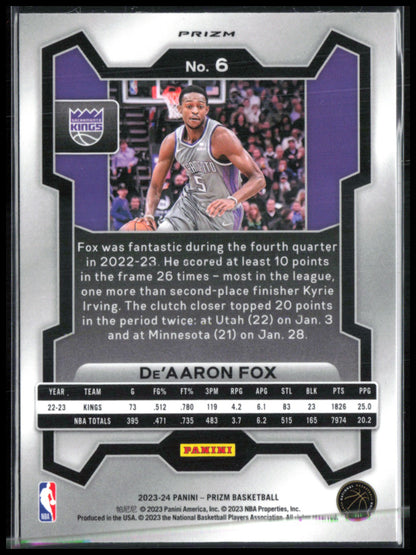 De'Aaron Fox Silver Prizm