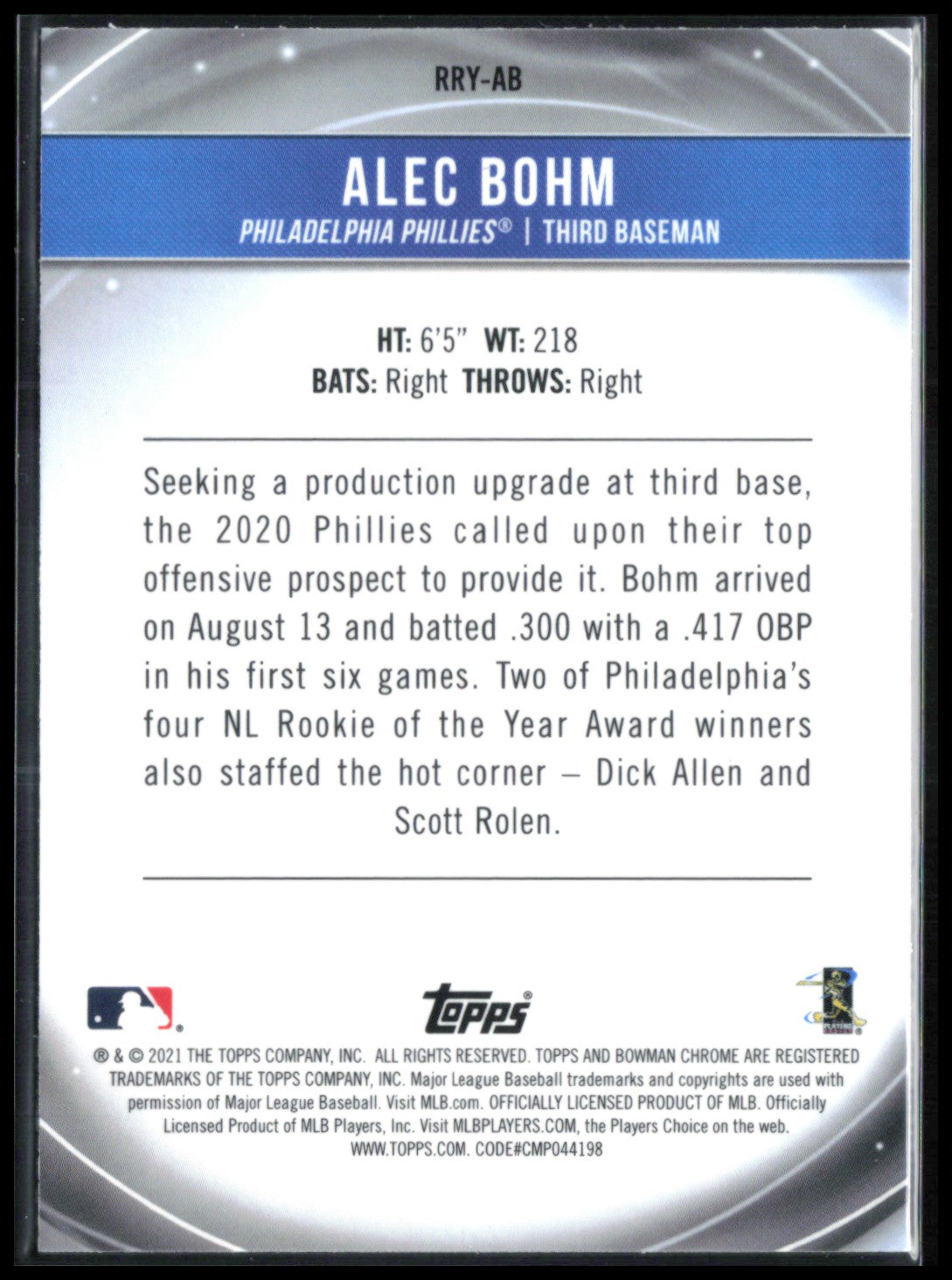 Alec Bohm RC
