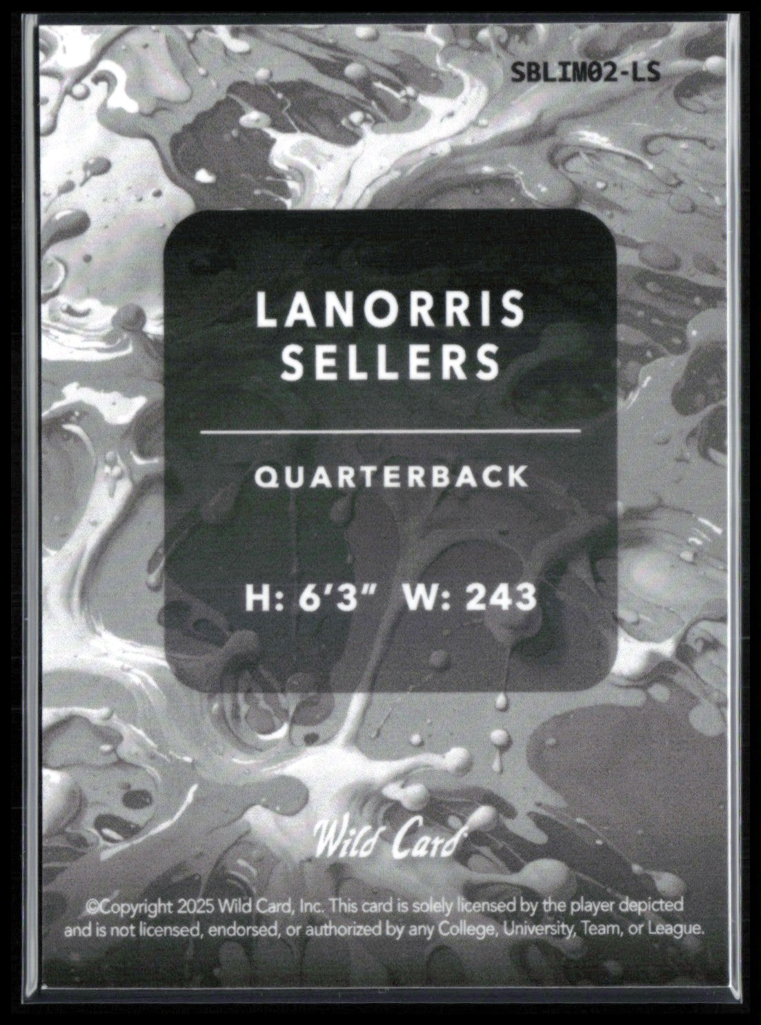 Lanorris Sellers /7 2025 Wild Card Splat