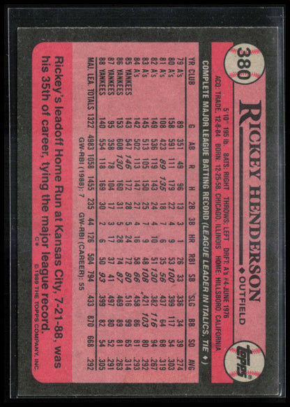 Rickey Henderson 1989 Topps