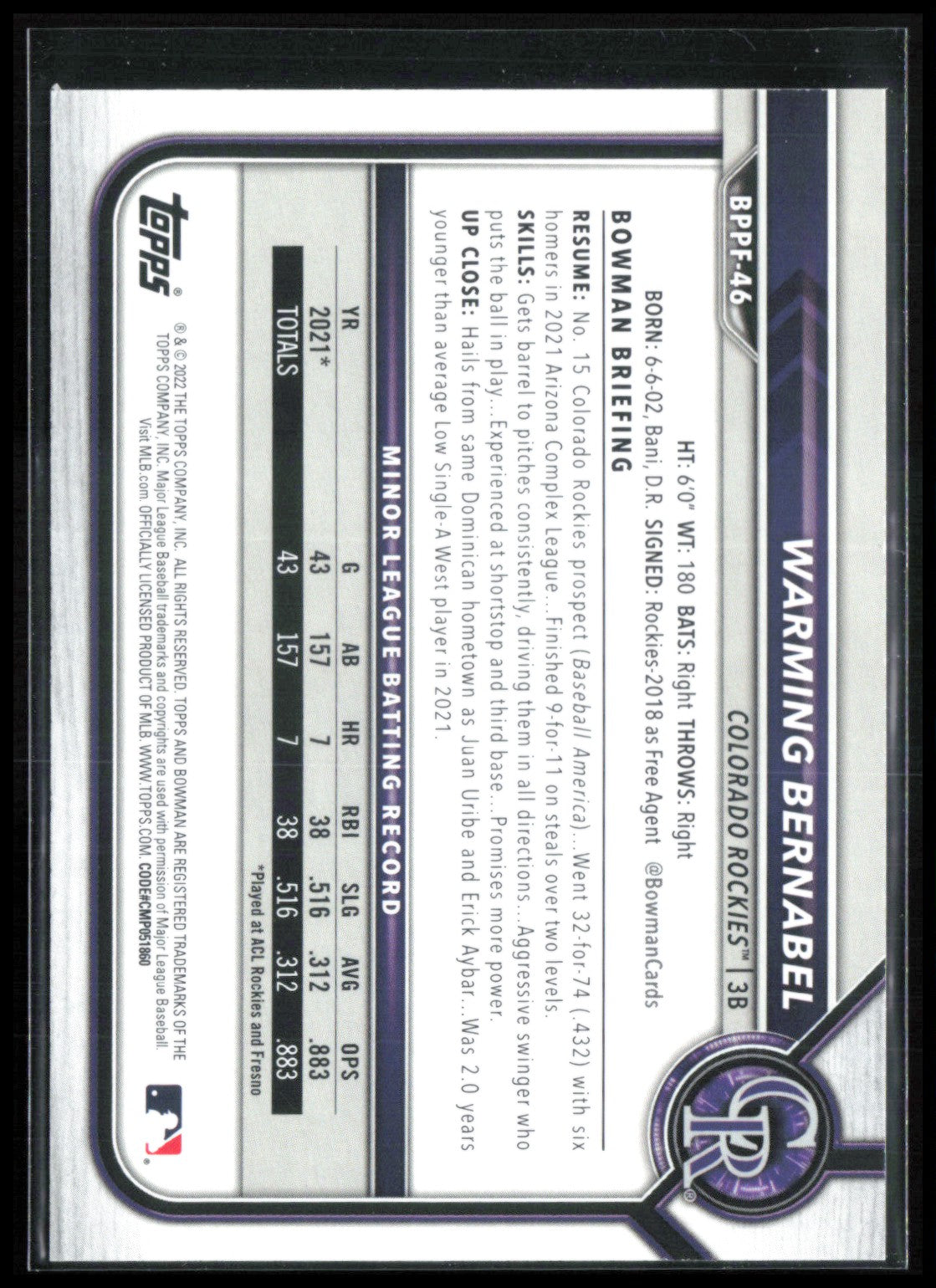Warming Bernabel 1st Bowman Sky Blue