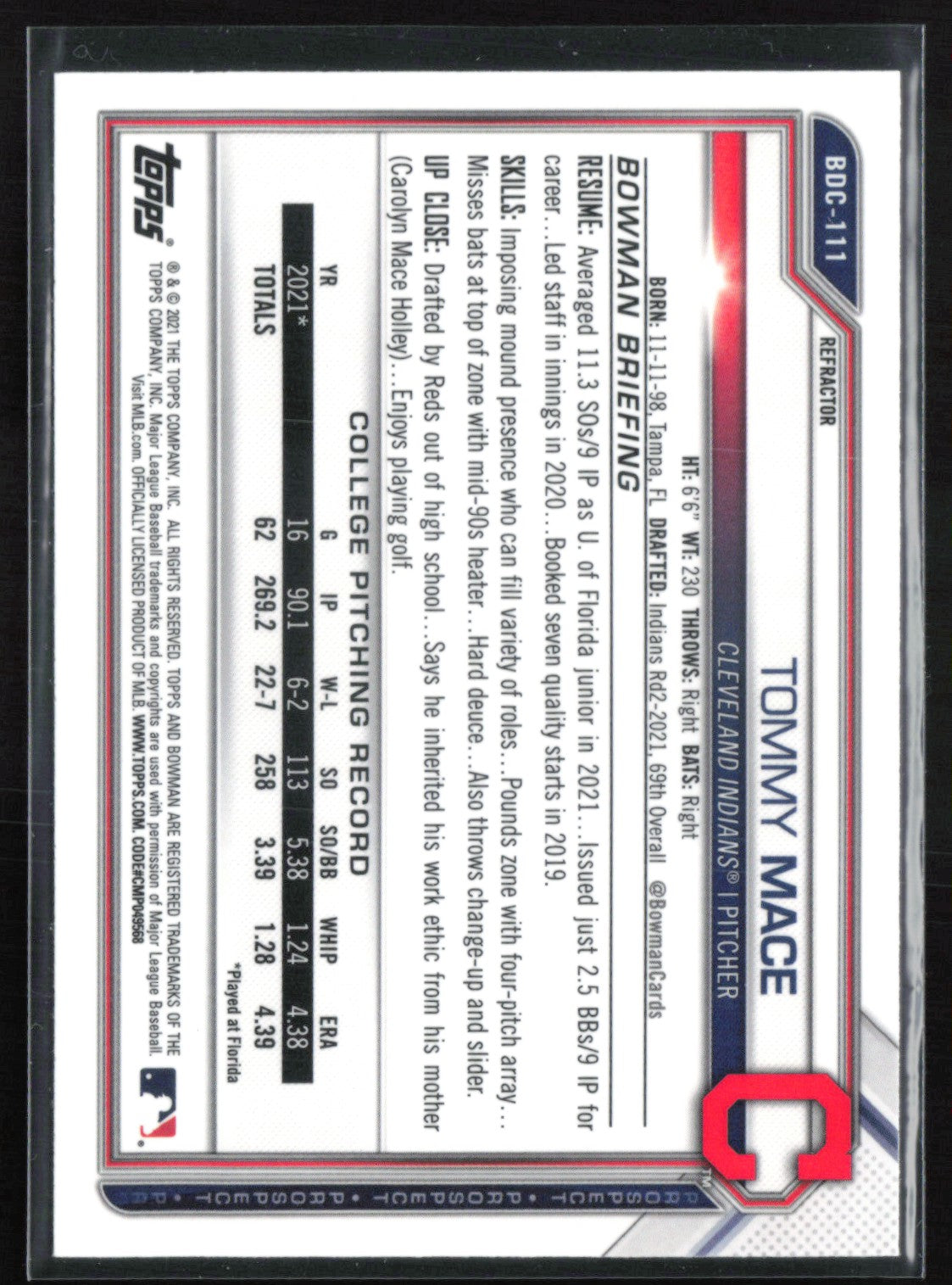 Tommy Mace 1st Bowman Refractor