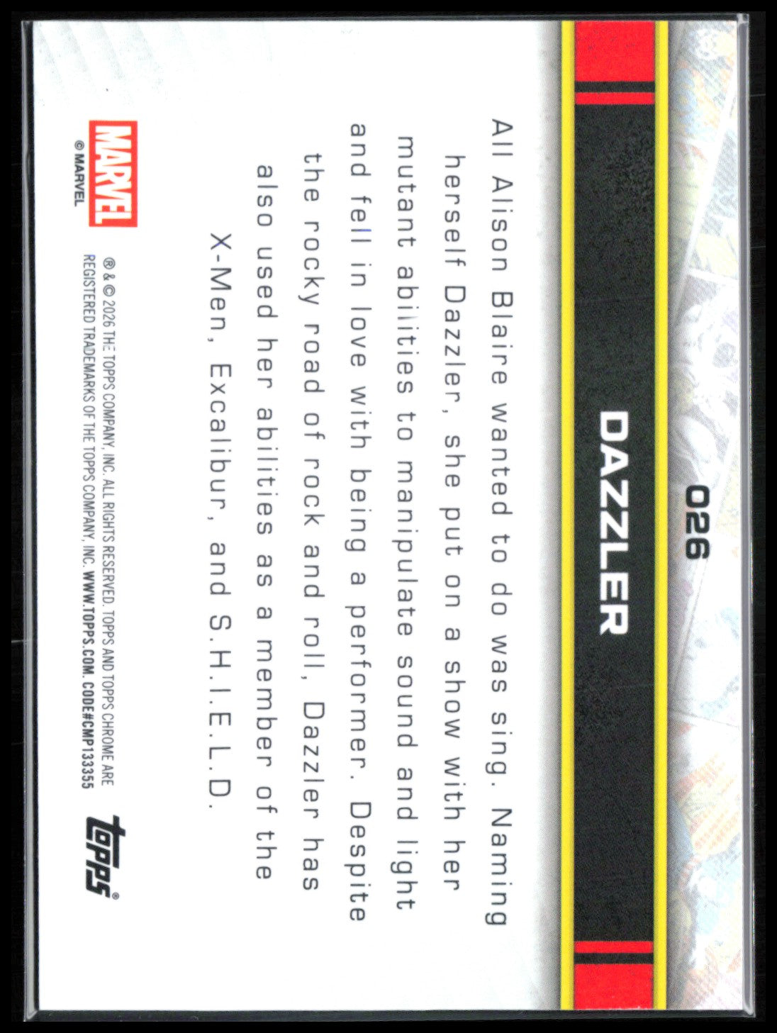 Dazzler 2026 Marvel Topps Chrome
