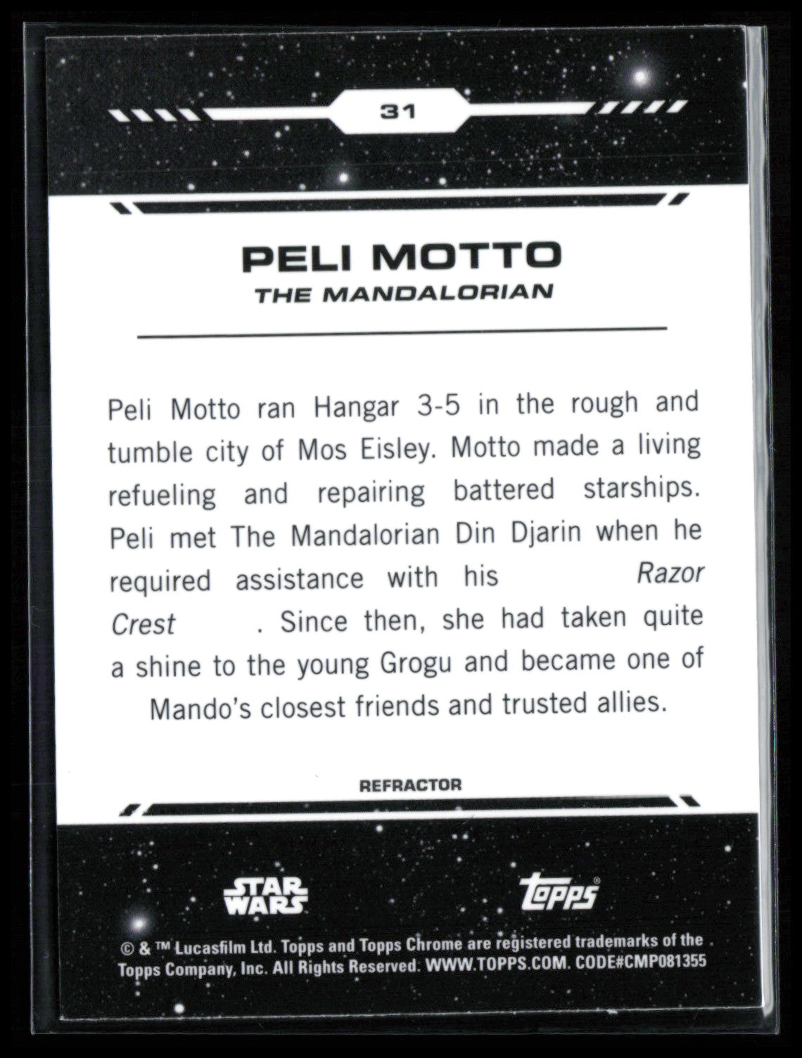 Peli Motto Refractor 2024 Topps Chrome Star Wars