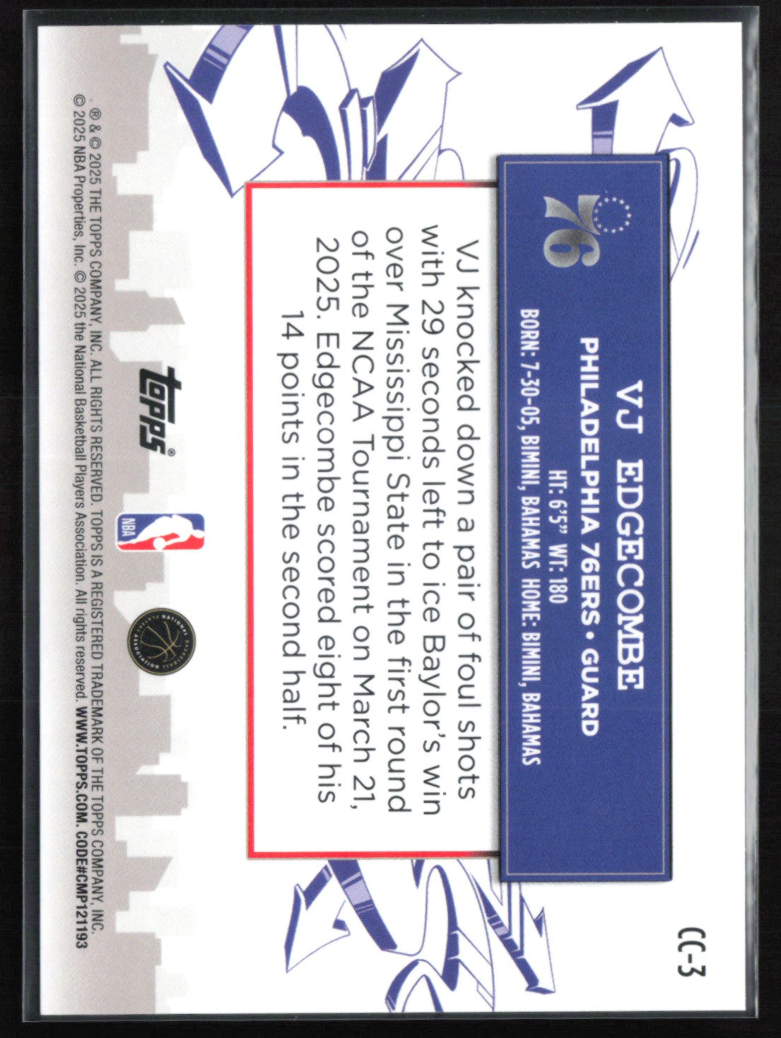 VJ Edgecombe RC Clutch City Prospects