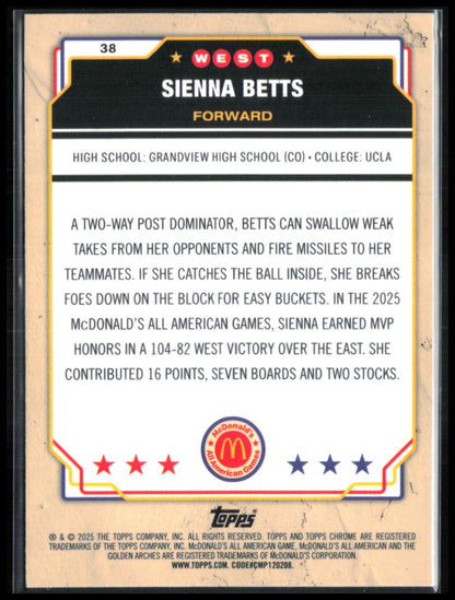 Sienna Betts Mini Diamond 2025 Topps Chrome McFlurry
