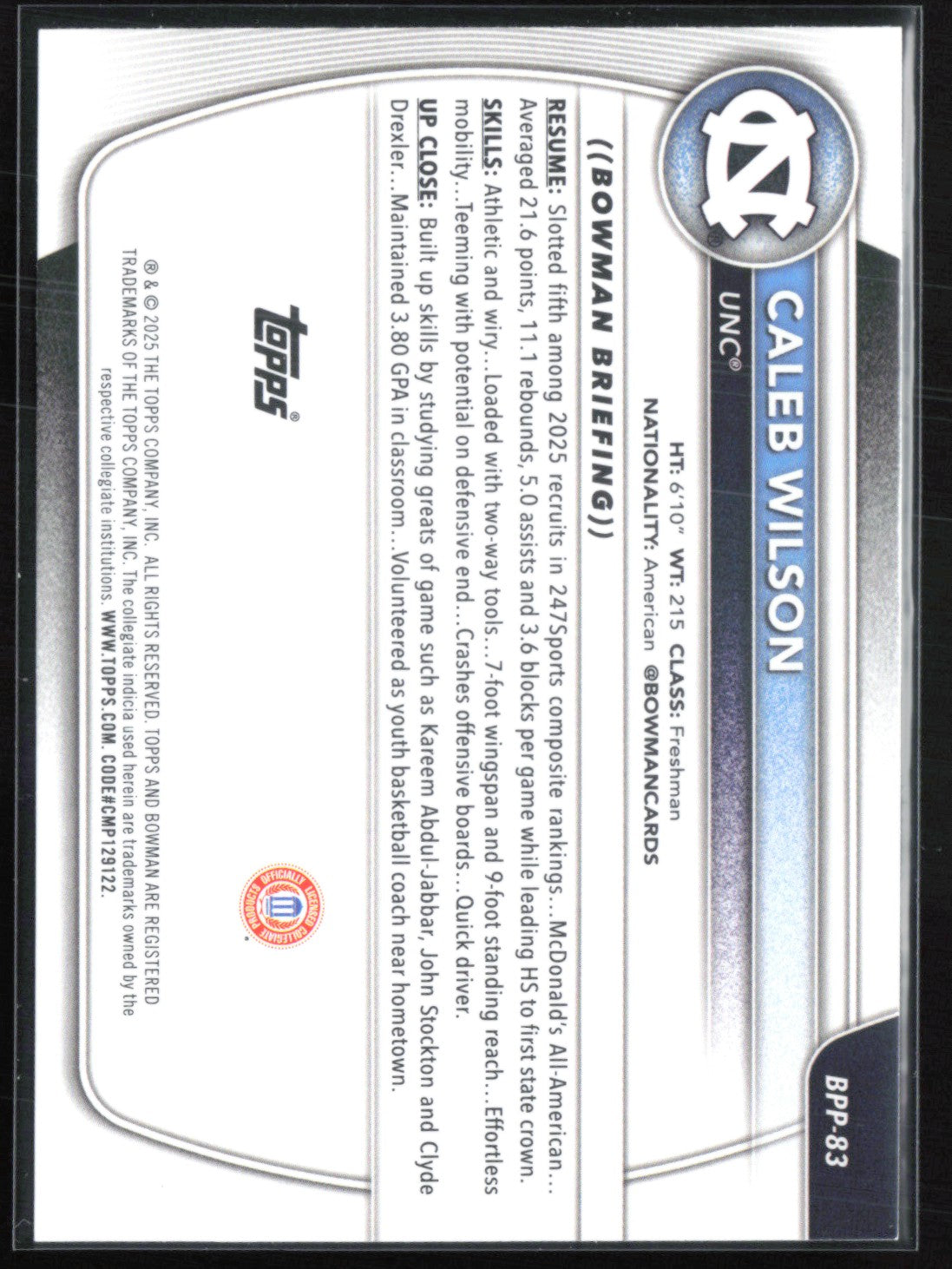 Caleb Wilson 1st Bowman