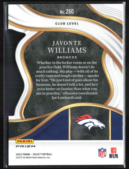 Javonte Williams Black Gold Die-Cut
