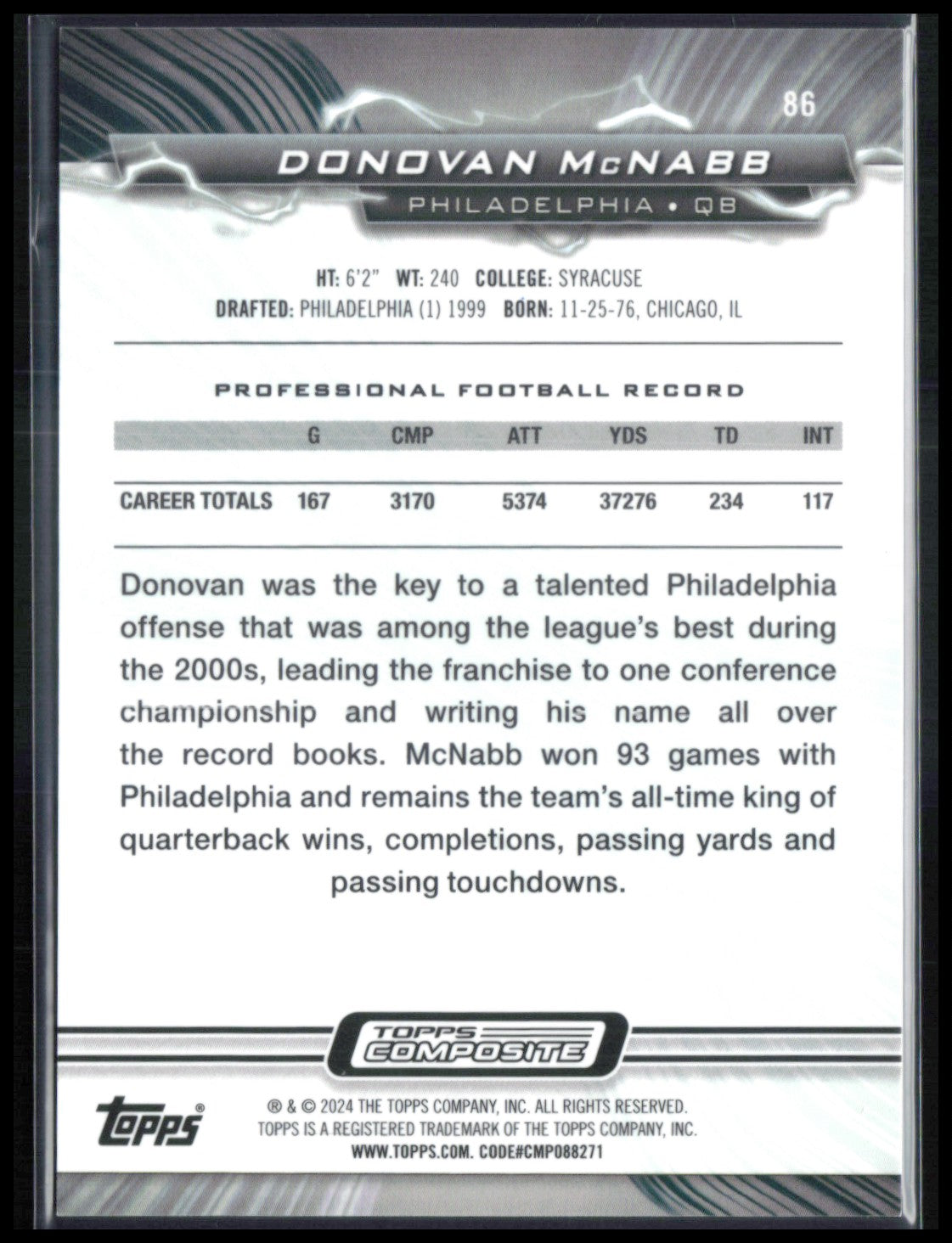 Donovan McNabb Silver Wave /249