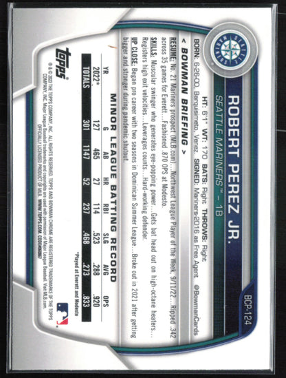 Robert Perez Jr. 1st Bowman Mojo