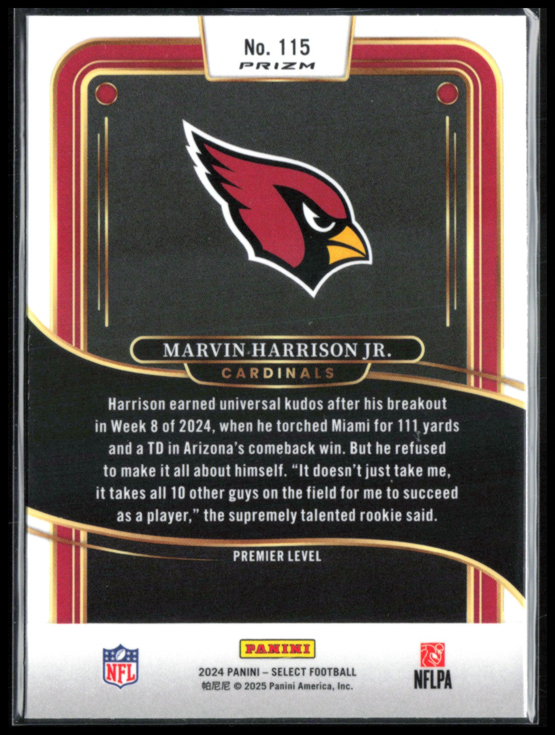Marvin Harrison Jr. RC Yellow Red Shock