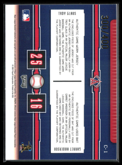 Troy Glaus/Garret Anderson Dual Game-Used/Worn Relics Connections /400