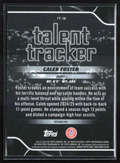 Caleb Foster Talent Tracker