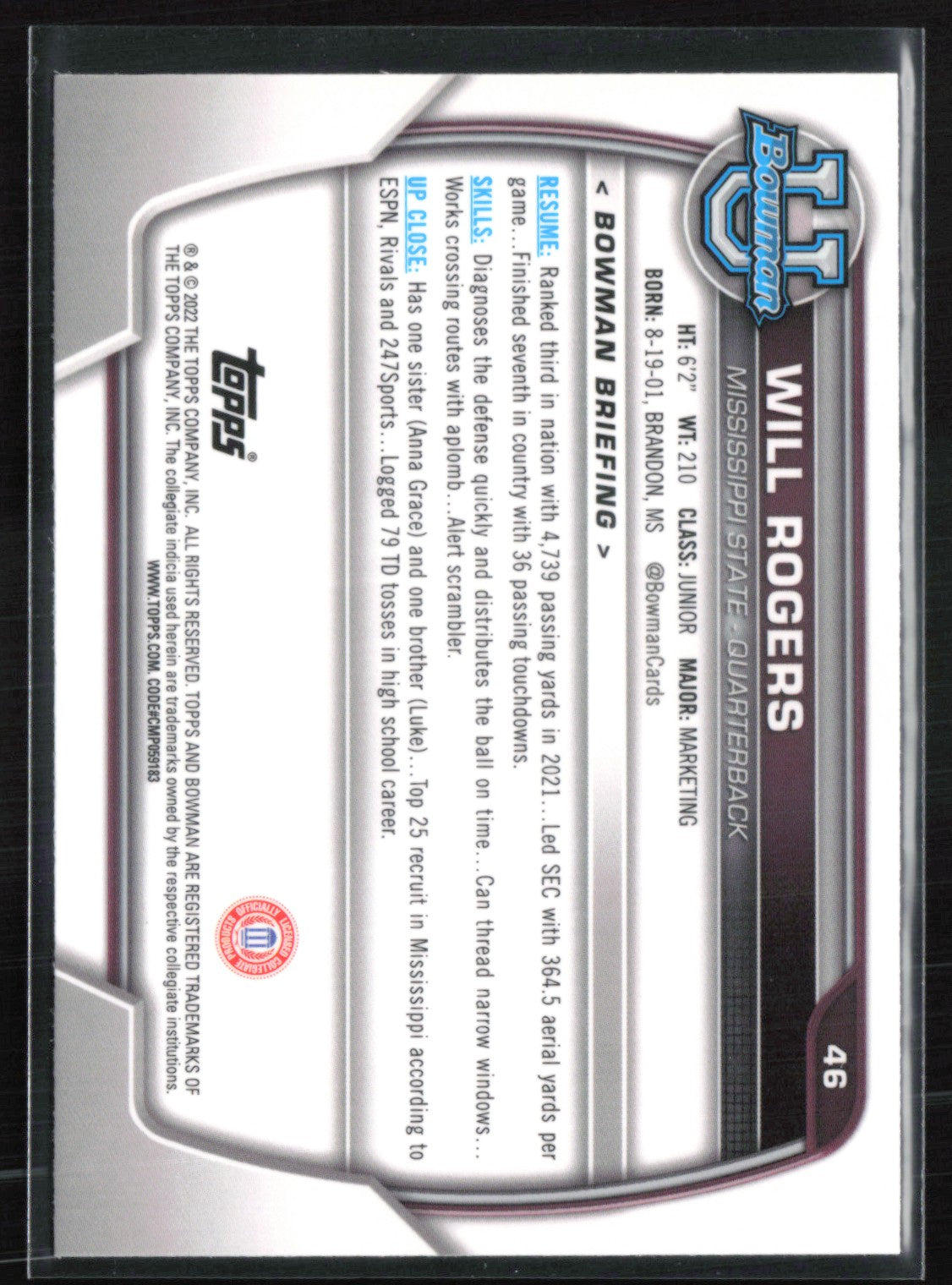 Will Rogers 1st Bowman