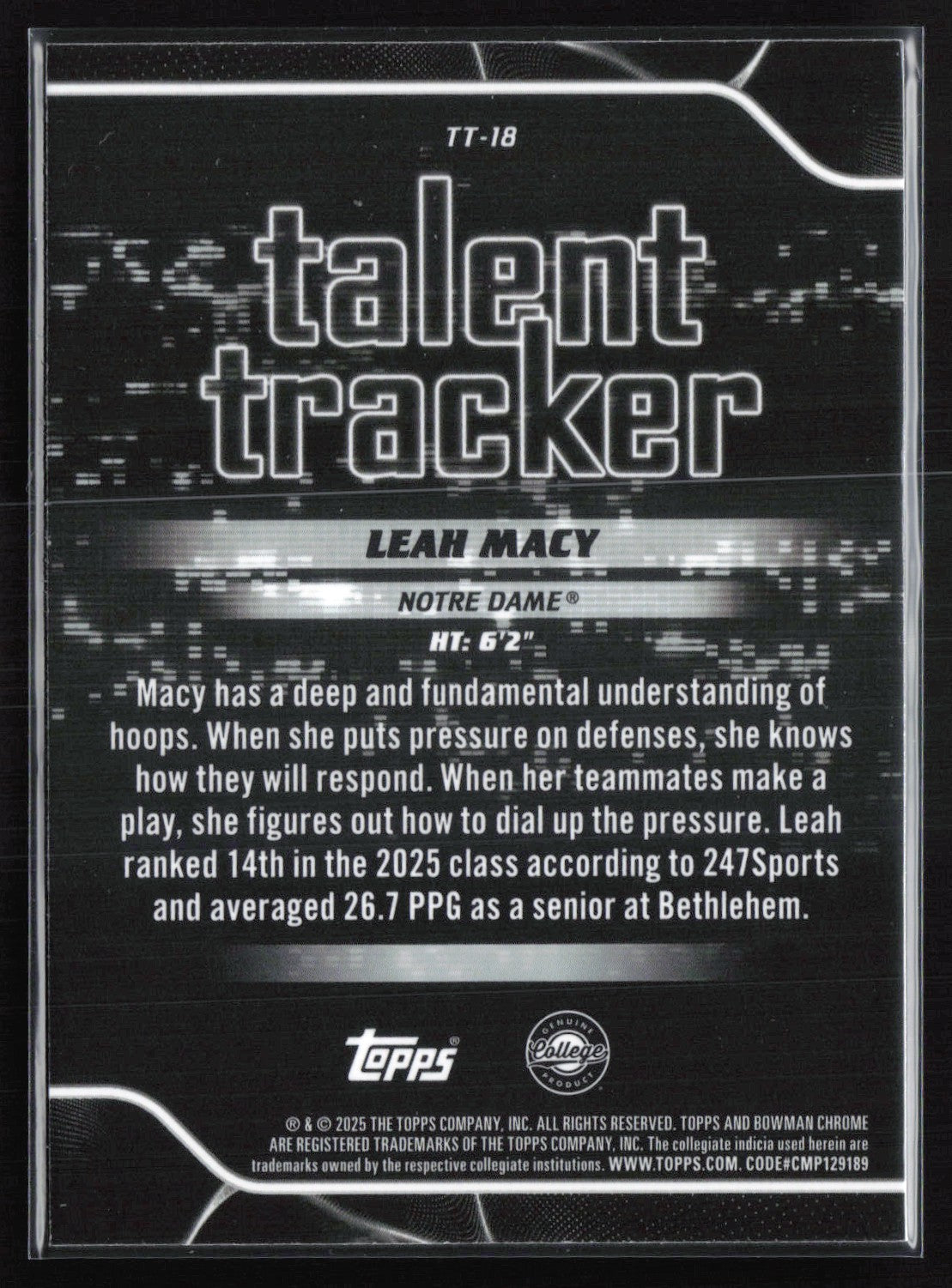 Leah Macy Talent Tracker