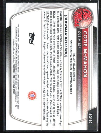 Cotie McMahon 1st Bowman Mojo