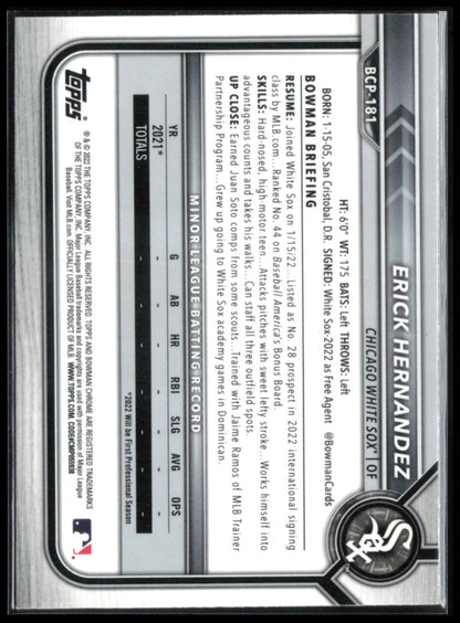 Erick Hernandez 1st Bowman Mojo