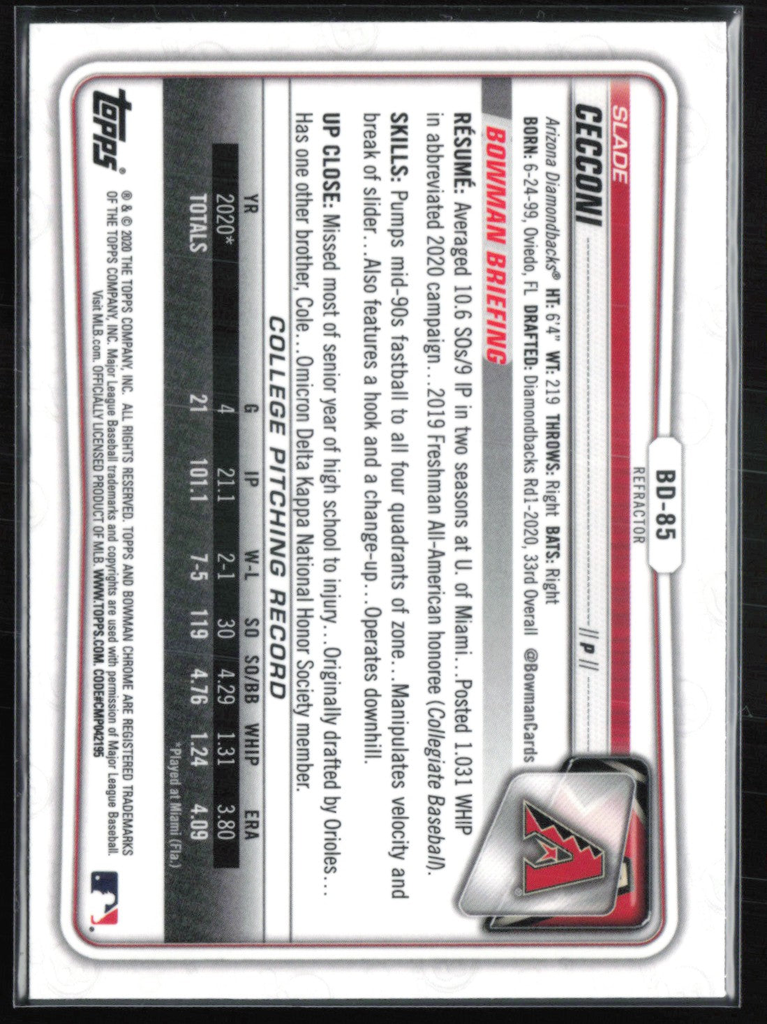 Slade Cecconi 1st Bowman Refractor