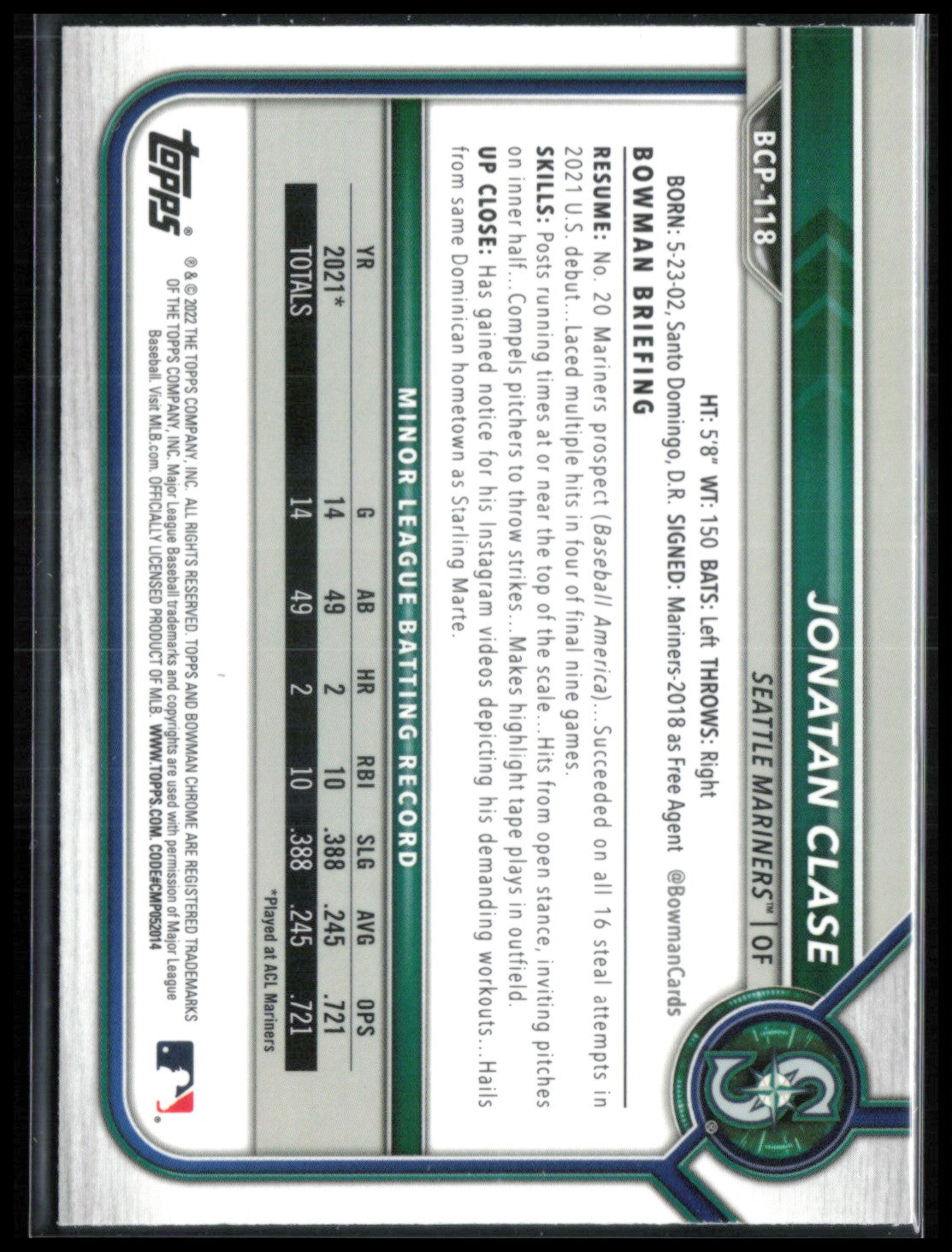Jonatan Clase 1st Bowman Mojo