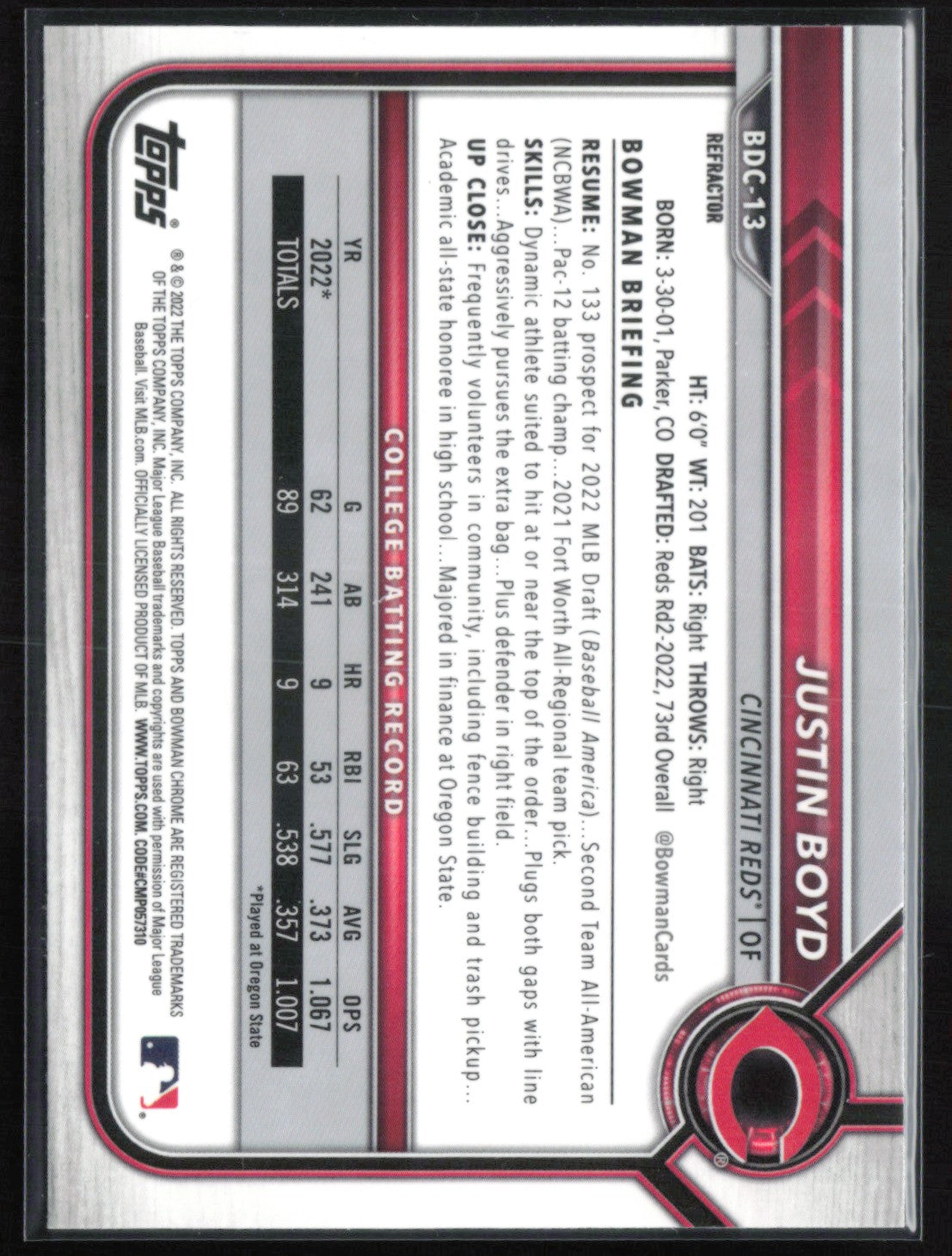 Justin Boyd 1st Bowman Refractor